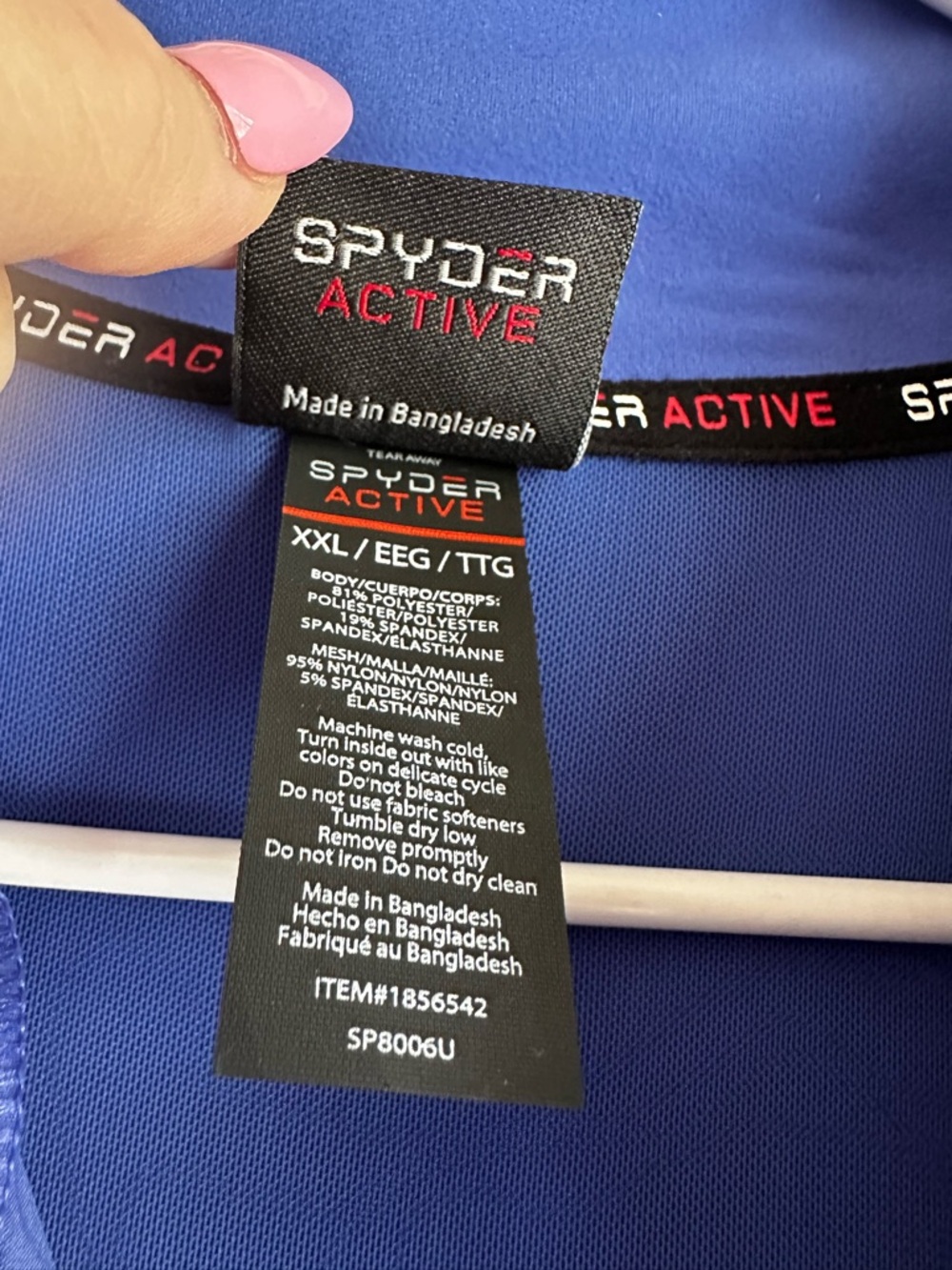 Spyder Active Women’s Blue Track Jacket Full Zip Mesh Zip Pockets XXL NWT - Picture 5 of 5